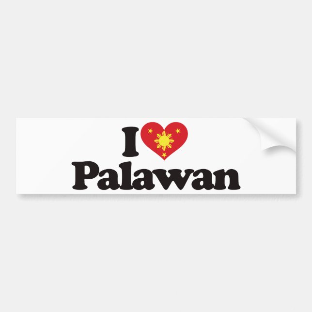 Autocollant De Voiture J'aime Palawan (Devant)
