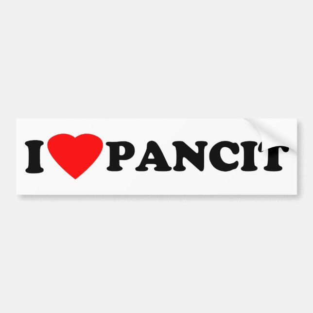 Autocollant De Voiture J'aime Pancit (Devant)