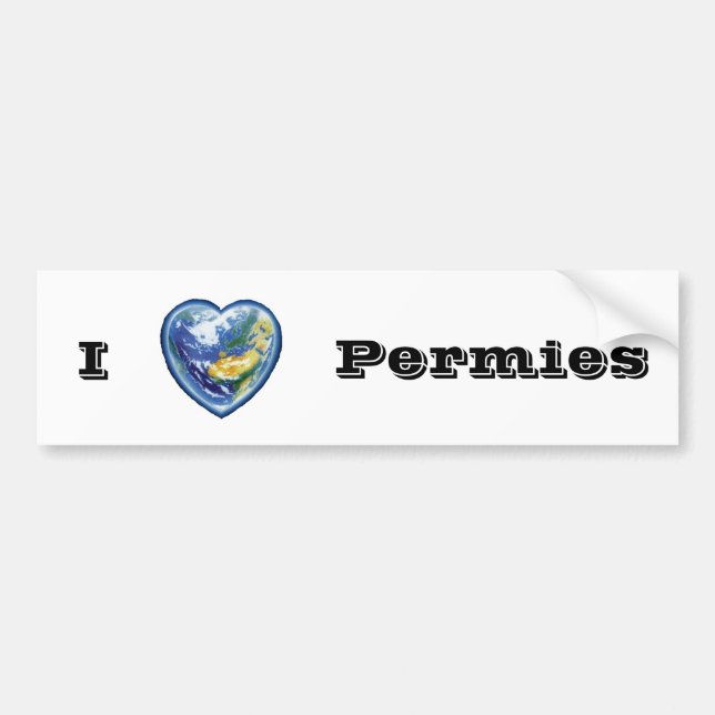 Autocollant De Voiture J'aime Permies Bumpersticker (Devant)