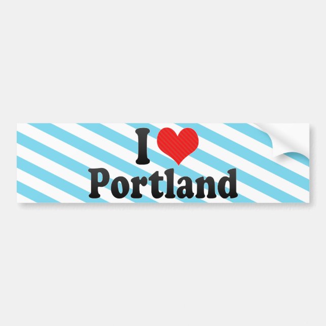 Autocollant De Voiture J'aime Portland (Devant)