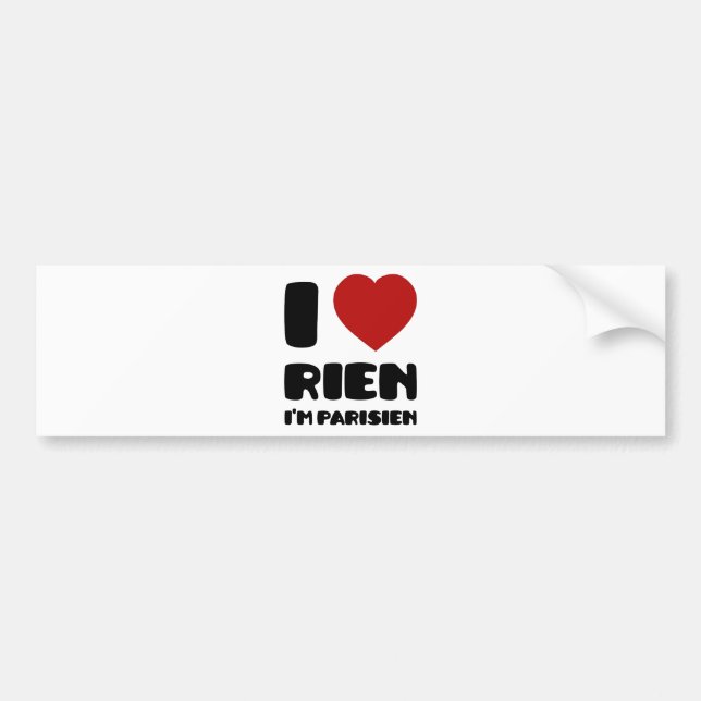 Autocollant De Voiture J'aime "Rien" que je suis Parisien :) (Devant)