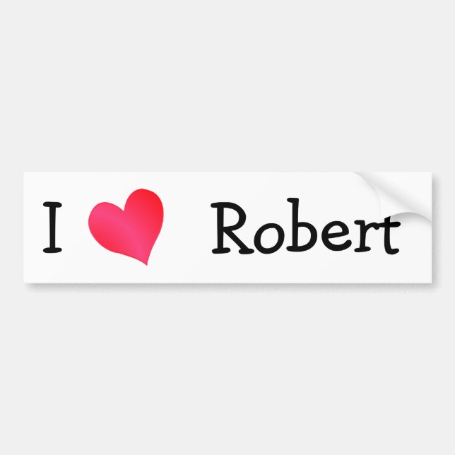 Autocollant De Voiture J'aime Robert (Devant)