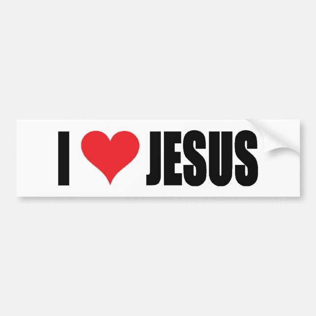 Autocollant De Voiture J'aime Sticker de pare-chocs Jésus (Devant)