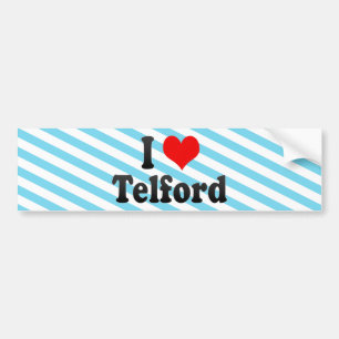 Autocollant De Voiture J'aime Telford, Royaume-Uni