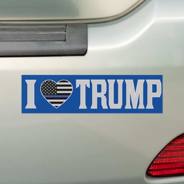 Autocollant De Voiture J'aime Trump, le drapeau des États-Unis, mince Lig (En voiture)