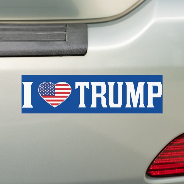 Autocollant De Voiture J'aime Trump US Flag Pro-Trump (En voiture)