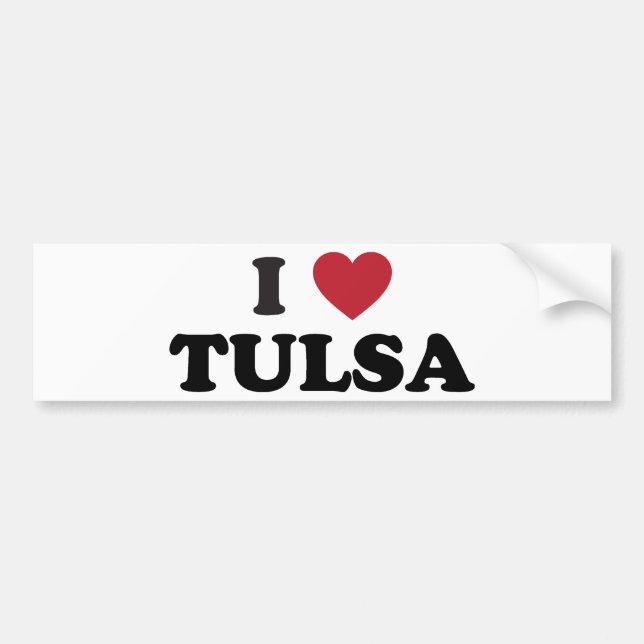 Autocollant De Voiture J'aime Tulsa l'Oklahoma (Devant)