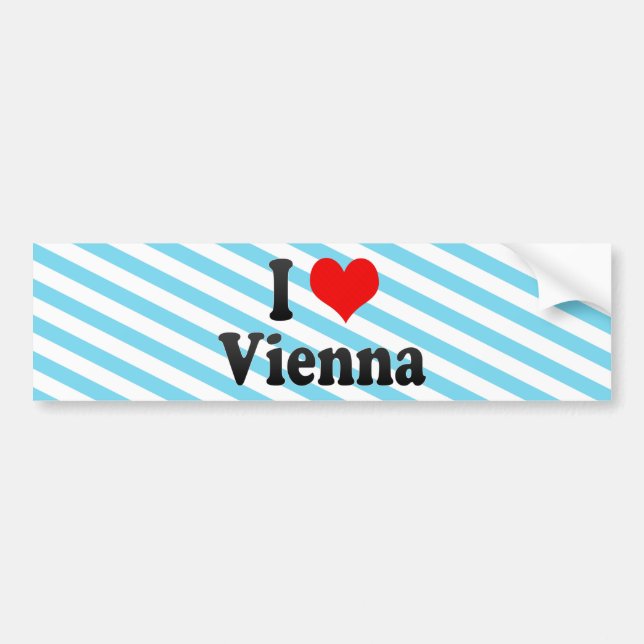 Autocollant De Voiture J'aime Vienne, Autriche (Devant)