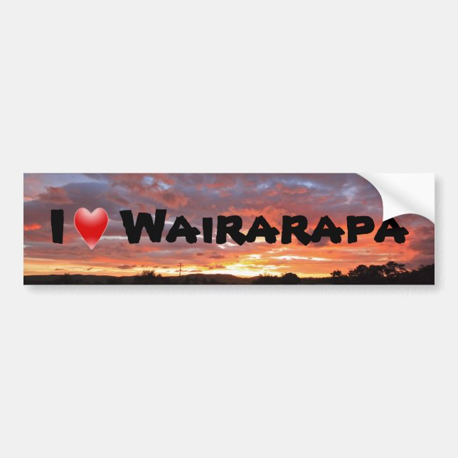 Autocollant De Voiture J'aime Wairarapa (Devant)