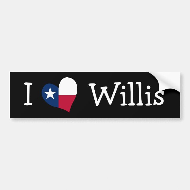 Autocollant De Voiture J'aime Willis (Devant)