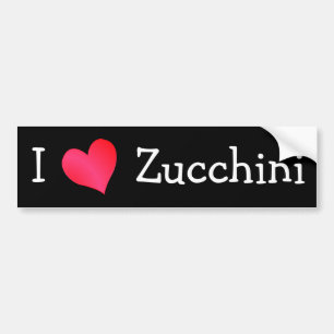 Autocollant De Voiture J'aime Zucchini