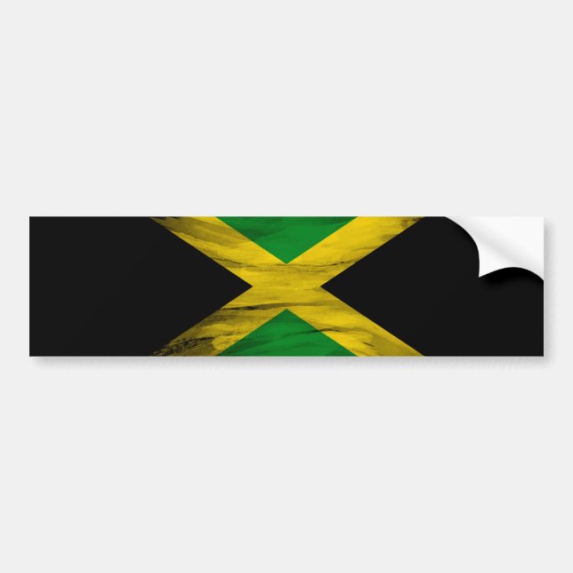 Autocollant De Voiture Jamaica flag brush stroke, flag national (Devant)