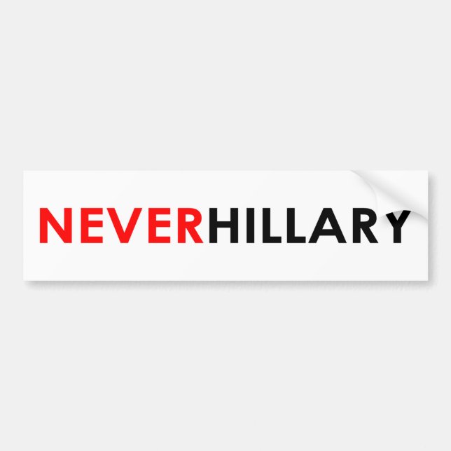 Autocollant De Voiture Jamais Hillary Bumper Sticker (Blanc) (Devant)