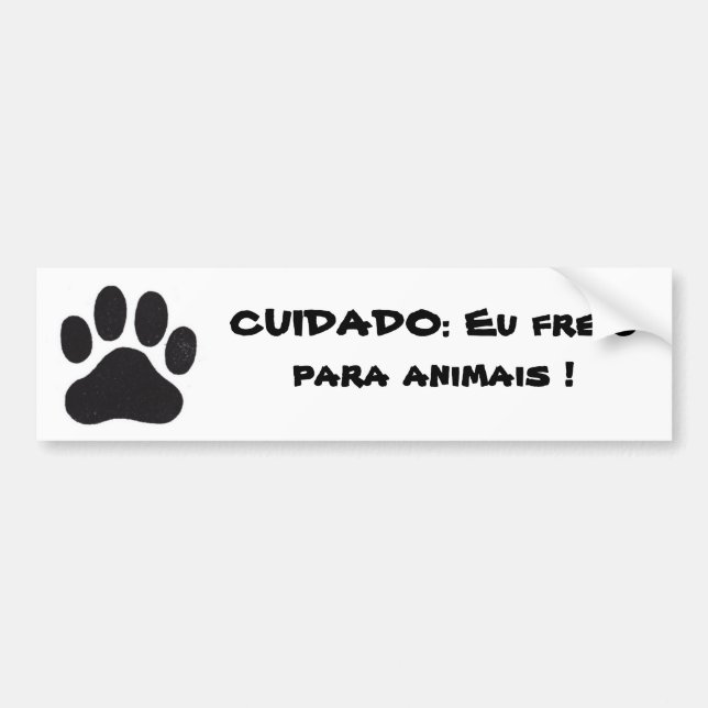 Autocollant De Voiture jambe, SOINS : Je freine pour des animaux ! (Devant)