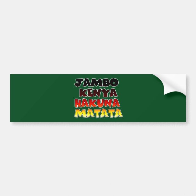 Autocollant De Voiture Jambo Kenya Hakuna Matata (Devant)