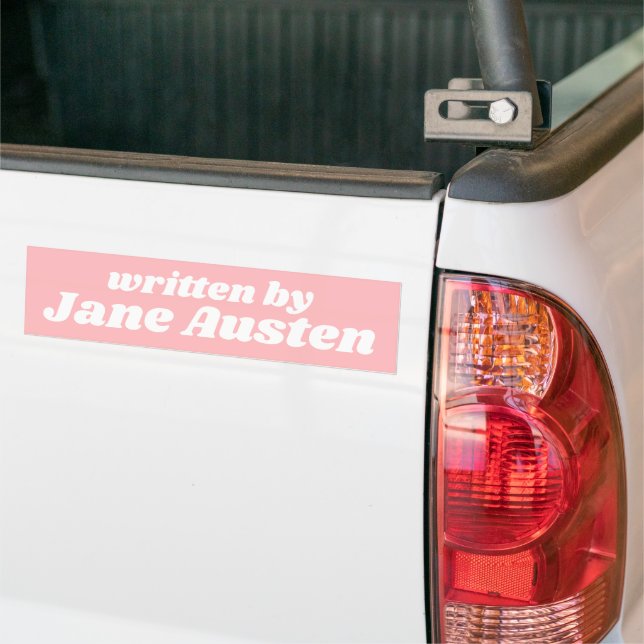 Autocollant De Voiture Jane Austen Auteur Favorite Girly Pastel Pink (Sur camion)