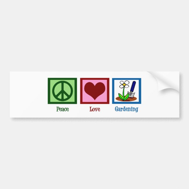 Autocollant De Voiture Jardinage d'amour de paix (Devant)