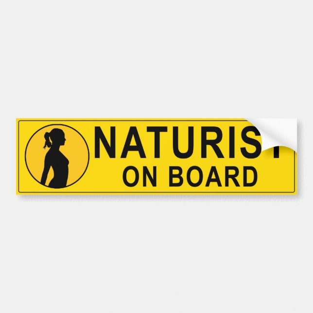 Autocollant De Voiture Jaune, Naturiste à bord (Devant)