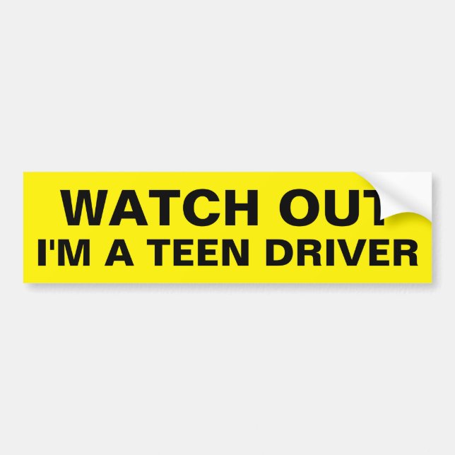 Autocollant De Voiture Jaune observez- moi suis un texte d'avertissement (Devant)