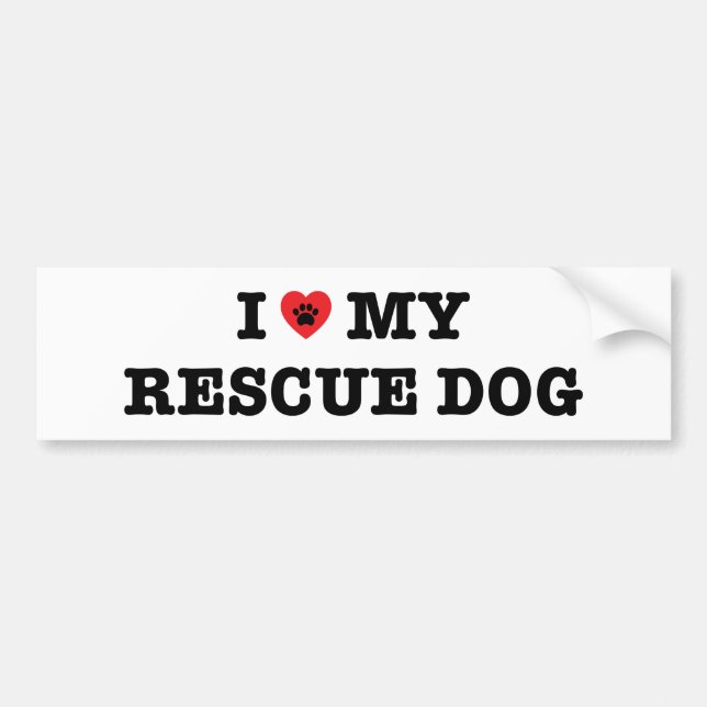 Autocollant De Voiture J'Coeur Mon Secourt Sticker Bumper Chien (Devant)