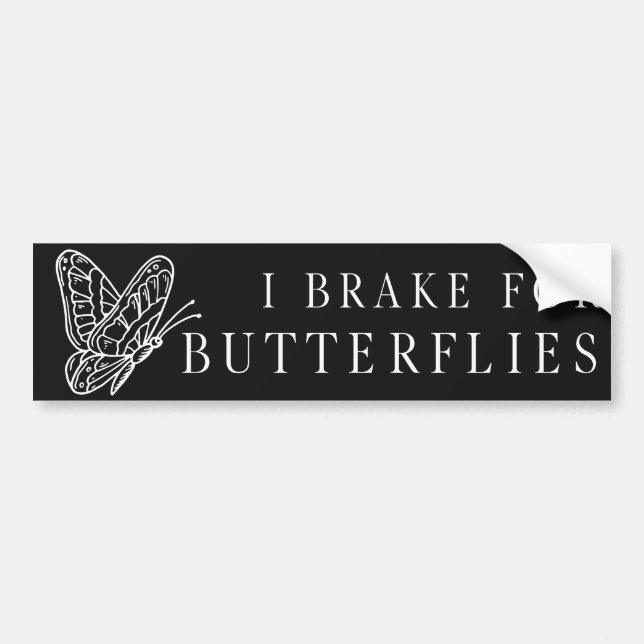 Autocollant De Voiture Je Braque Pour Les Papillons Amusant Élégant Stick (Devant)