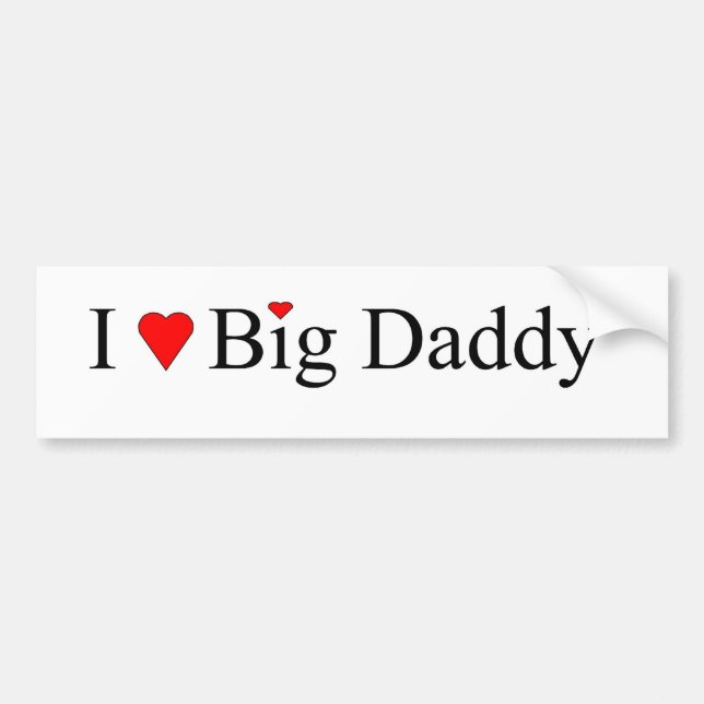 Autocollant De Voiture Je Coeur Big Daddy (Devant)