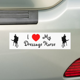 Autocollant De Voiture Je Coeur Mon Cheval Dressage