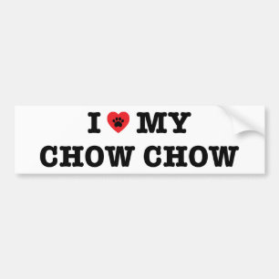 Autocollant De Voiture Je Coeur Mon Chow Chow Sticker