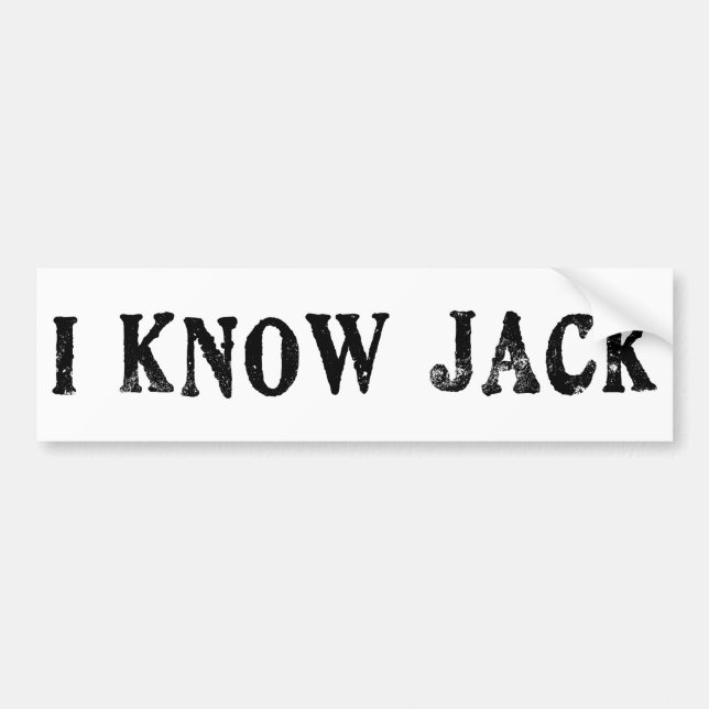 Autocollant De Voiture Je connais Jack (Devant)