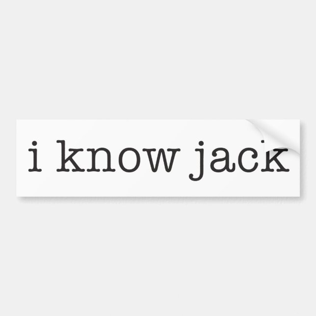 Autocollant De Voiture Je connais Jack (Devant)