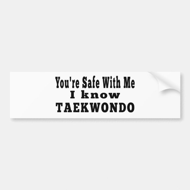 Autocollant De Voiture Je connais le Taekwondo (Devant)