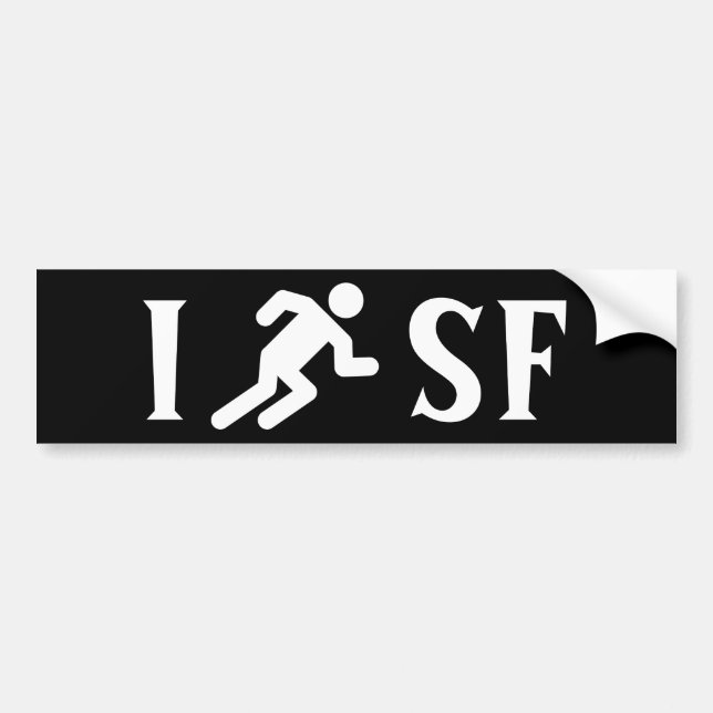 Autocollant De Voiture JE COURS <Your City> Bumpersticker fait sur (Devant)