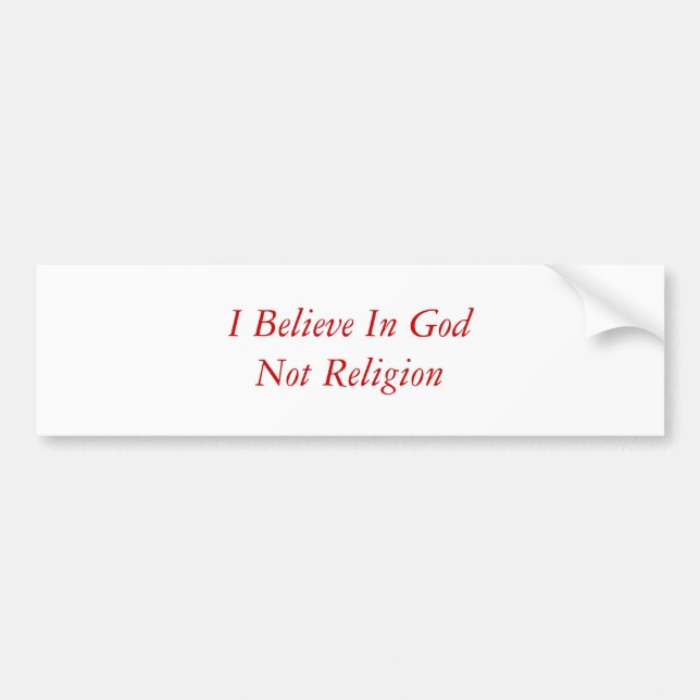 Autocollant De Voiture Je crois à la religion de GodNot (Devant)