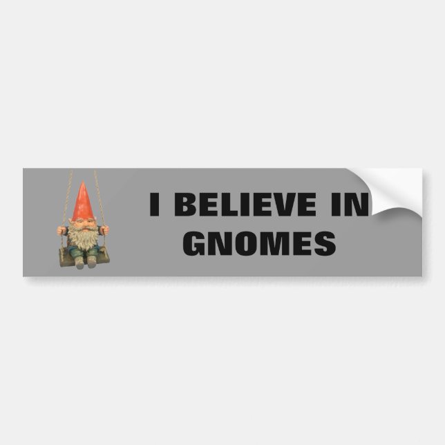 AUTOCOLLANT DE VOITURE JE CROIS AUX GNOMES (Devant)