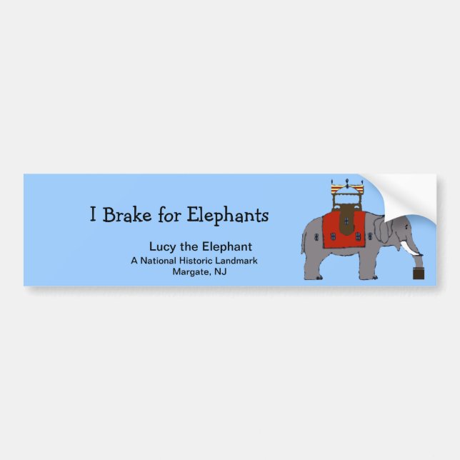 Autocollant De Voiture "Je freine adhésif pour pare-chocs pour éléphants" (Devant)