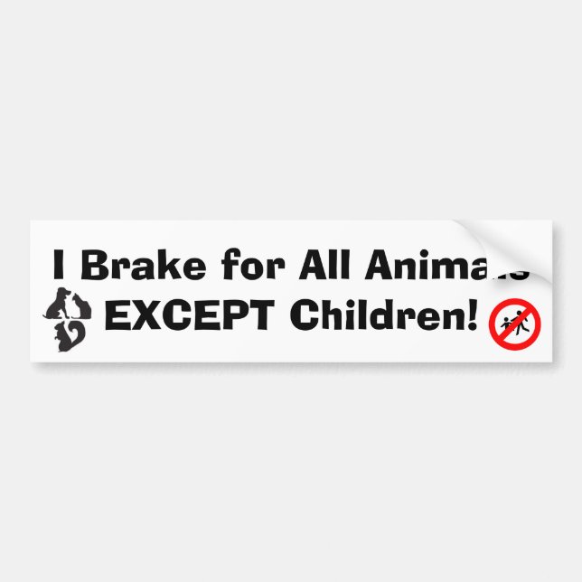 Autocollant De Voiture Je freine pour des animaux (Devant)