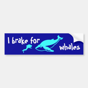 Autocollant De Voiture Je freine pour des baleines