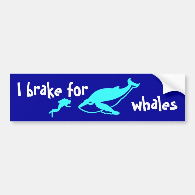 Autocollant De Voiture Je freine pour des baleines (Devant)