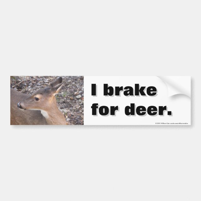 Autocollant De Voiture Je freine pour des cerfs communs (Devant)