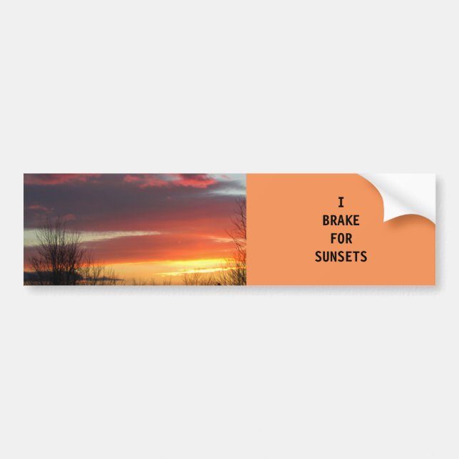 AUTOCOLLANT DE VOITURE "JE FREINE POUR DES COUCHERS DU SOLEIL " (Devant)