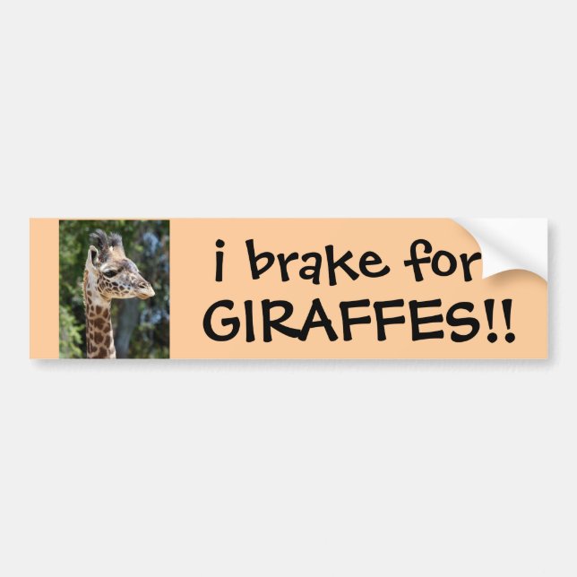 Autocollant De Voiture je freine pour des GIRAFES ! adhésif pour (Devant)