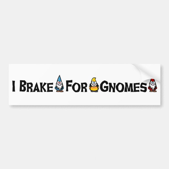 Autocollant De Voiture Je freine pour des gnomes (Devant)