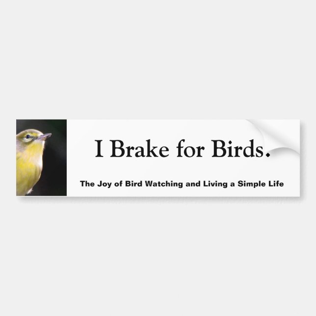 Autocollant De Voiture Je freine pour des oiseaux ! (Devant)