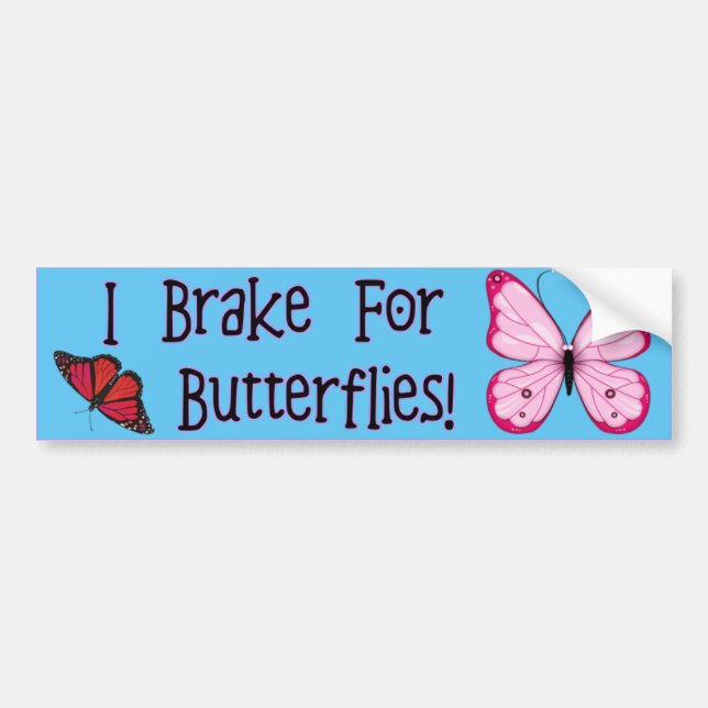 Autocollant De Voiture Je freine pour des papillons ! (Devant)