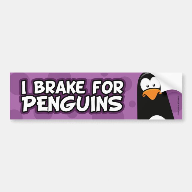 Autocollant De Voiture Je freine pour des pingouins (Devant)