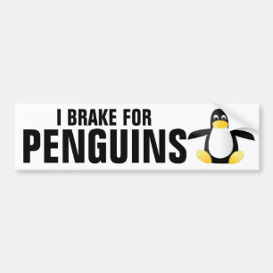 AUTOCOLLANT DE VOITURE JE FREINE POUR DES PINGOUINS