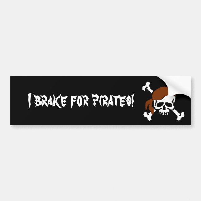 Autocollant De Voiture Je freine pour des pirates ! (Devant)