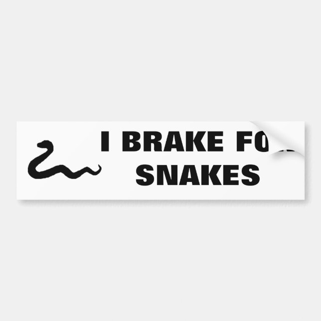 Autocollant De Voiture Je freine pour des serpents (Devant)