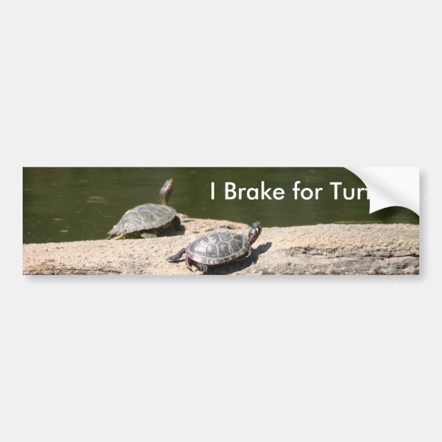 Autocollant De Voiture Je freine pour des tortues (Devant)