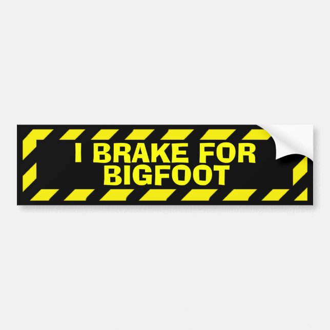 Autocollant De Voiture Je freine pour étiquette de prudence jaune bigfoot (Devant)
